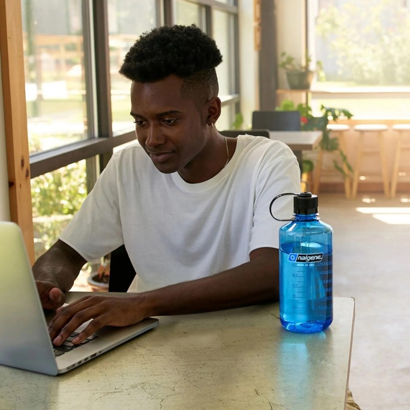 Nalgene 1 LT (Dar Ağız) (Sustain) Slate-Black Cap Suluk